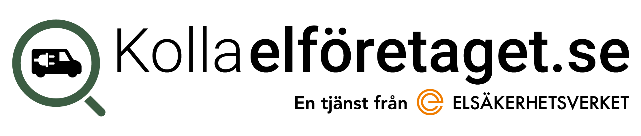 Logotyp för Kolla elföretaget med slogan
