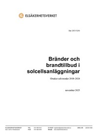 Omslagsbild Bränder och brandtillbud i solcellsanläggningar