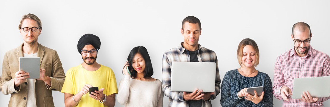 Group of People Connection Digital Device Concept
