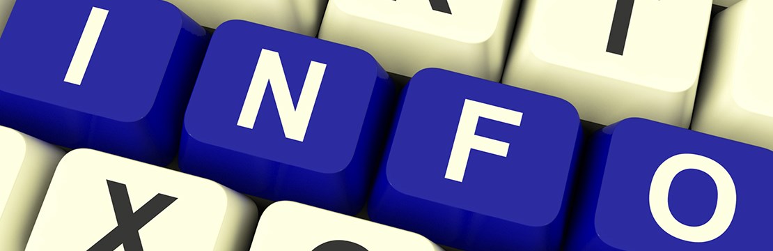 Bilden föreställer ett tangentbord där ordet info är markerat
