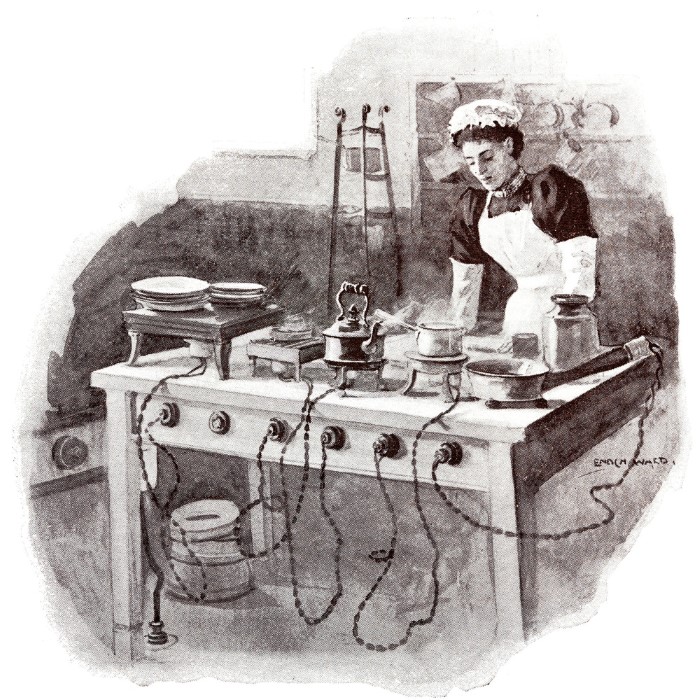 Ett elektrifierat kök på 1800-talet.