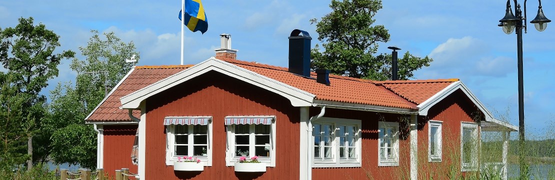 Röd sommarstuga.