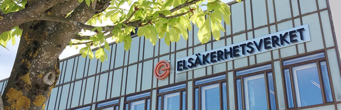 Elsäkerhetsverkets logotyp på husfasad