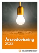 Hängande glödlampa i bakgrunden med texten Årsredovisning 2022