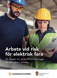 Framsida till publikationen Arbete vid risk för elektrisk fara.