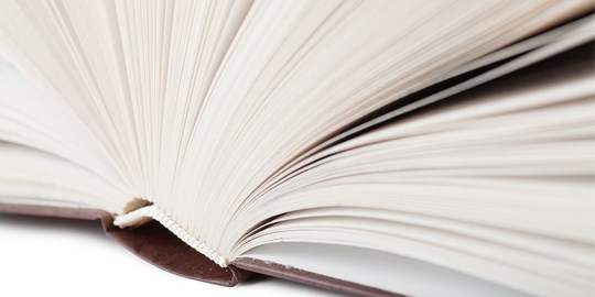 An open book with many pages.