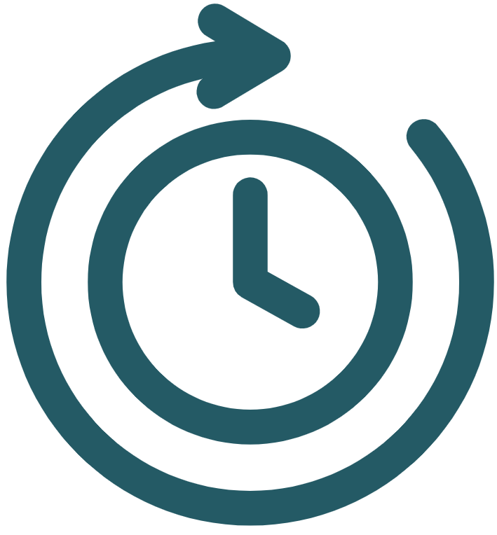 Tecknad symbol av en klocka.