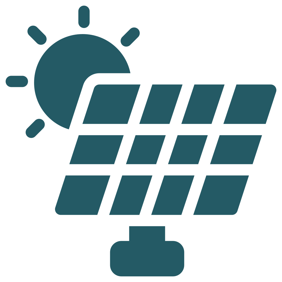 Tecknad ikon på solceller.