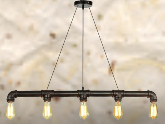 Vintage taklampa med 5 lampor