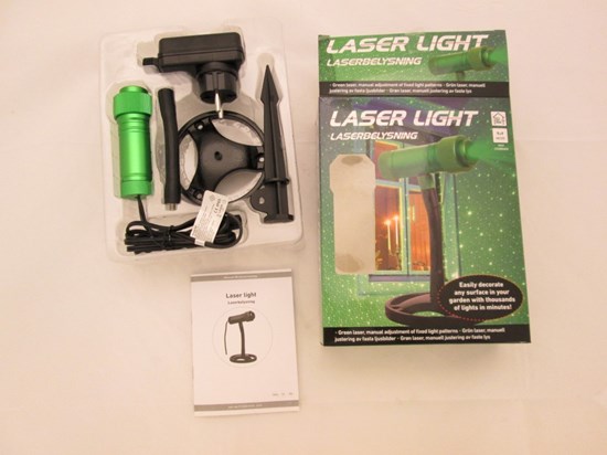 Grön laserbelysning i kartong